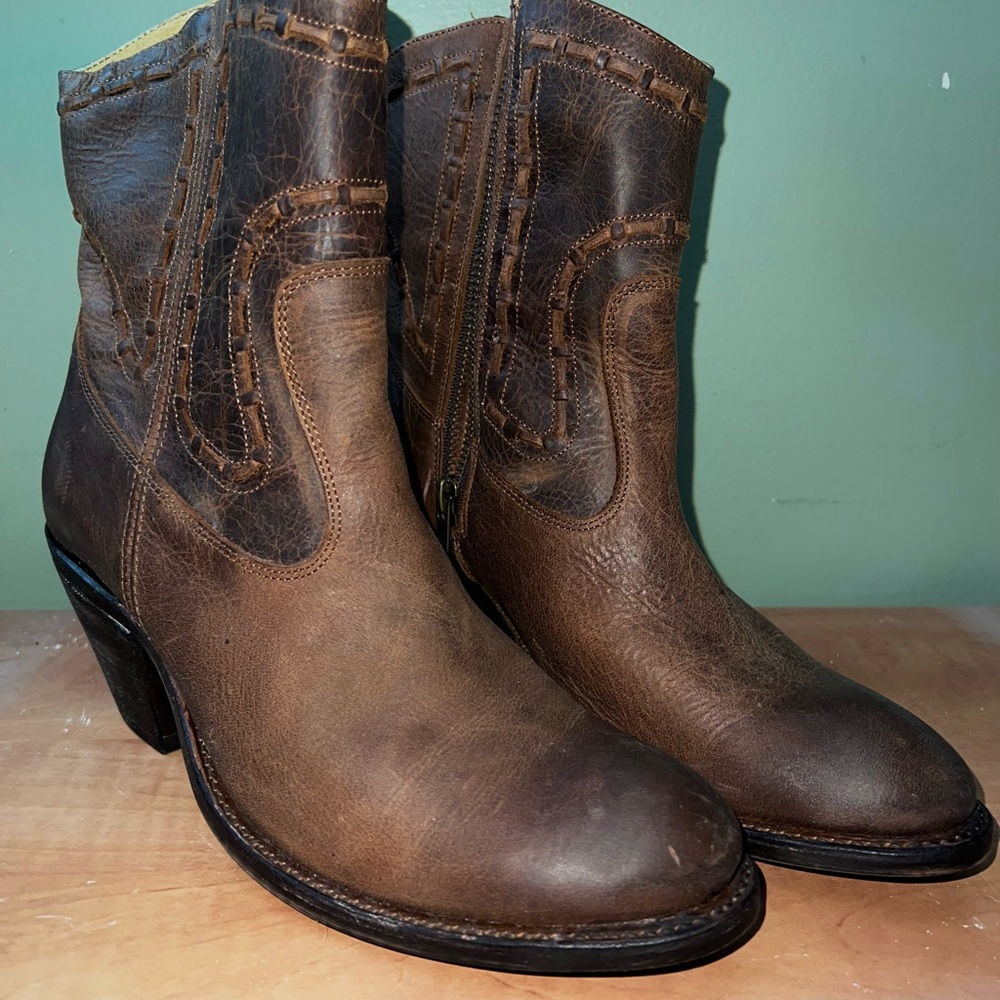 Leather cowboy boots